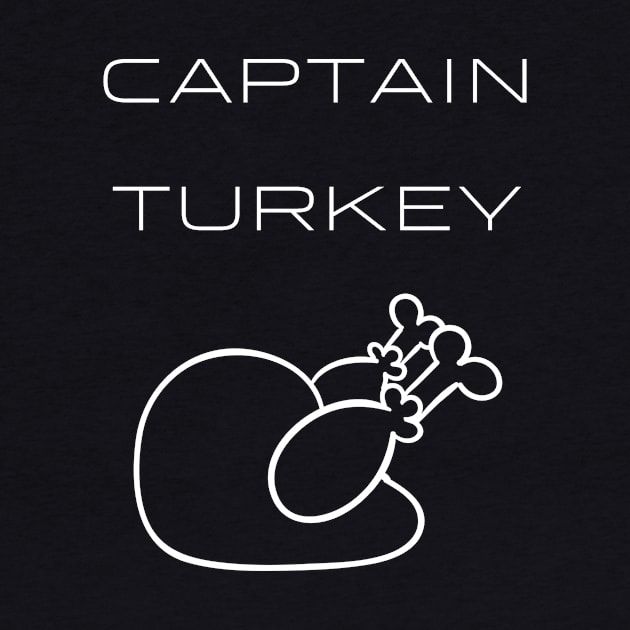 Captain Turkey Typography White Design by Stylomart